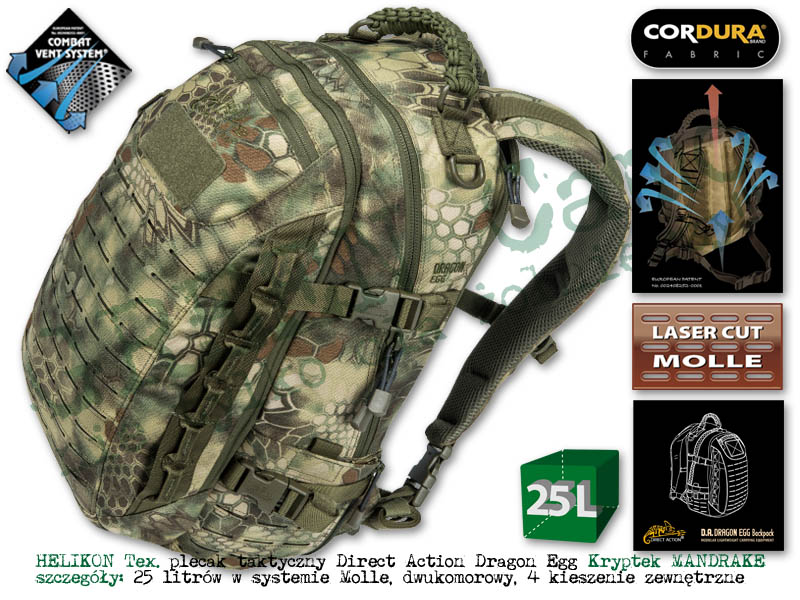 DIRECT ACTION plecak Dragon Egg® - Cordura® - Kryptek Mandrake™ 25l.