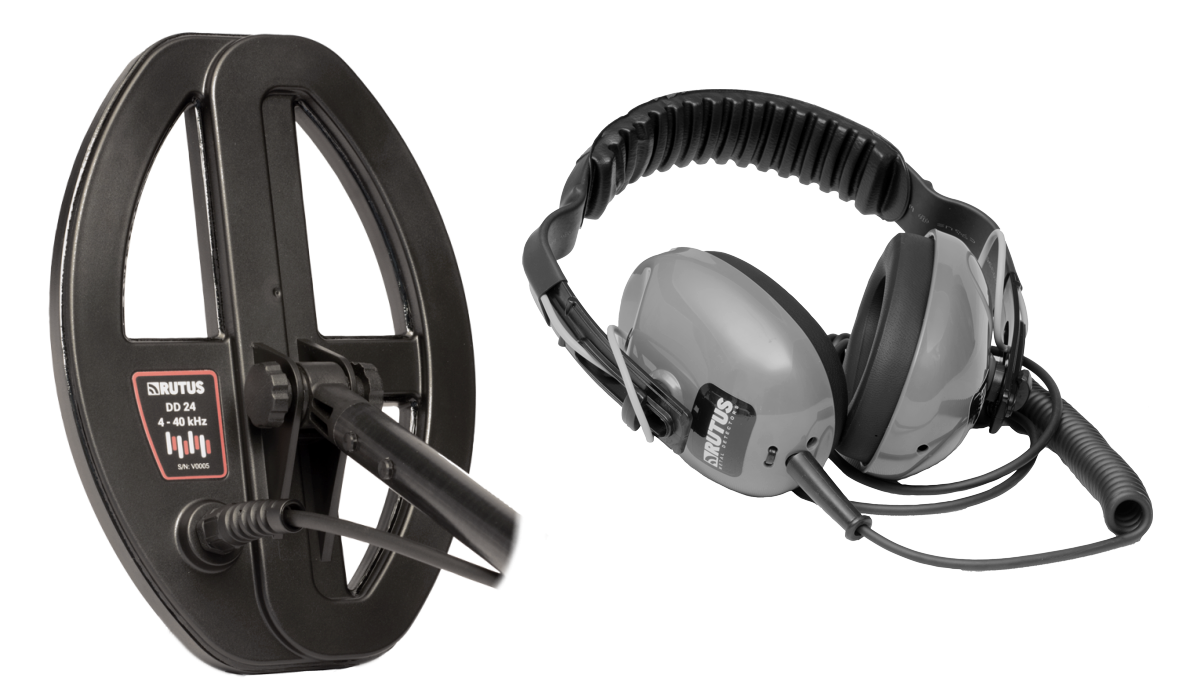 RUTUS zestaw cewka 24DD 4-40 kHz + słuchawki przewodowe wodoszczelne SP-1 do detektora Versa