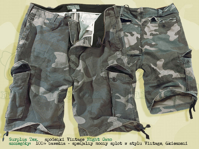 Surplus Tex. spodenki Vintage Shorts Night Camo