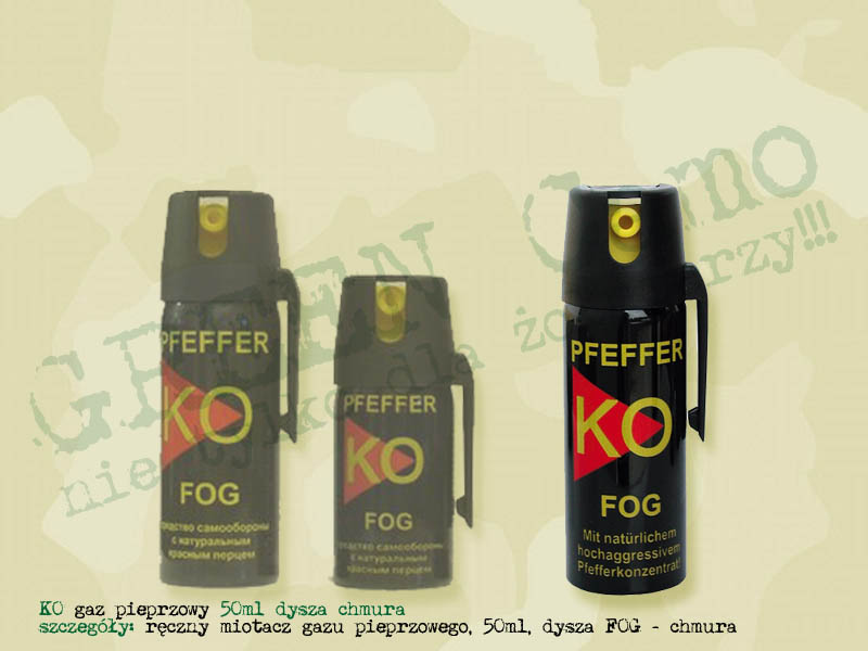 KO ręczny miotacz gazu pieprzowego 50ml FOG - gaz pieprzowy chmura