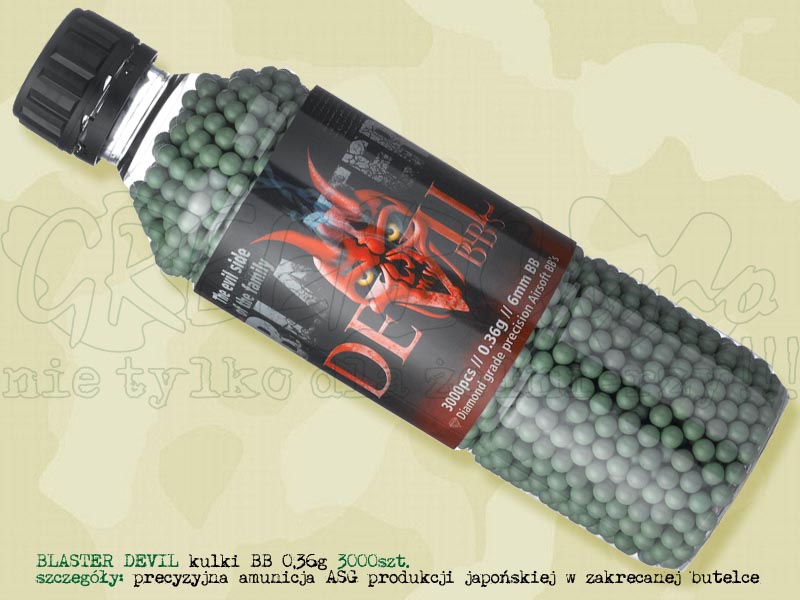BLASTER DEVIL kulki BB 0,36g 3000szt. butelka - amunicja ASG