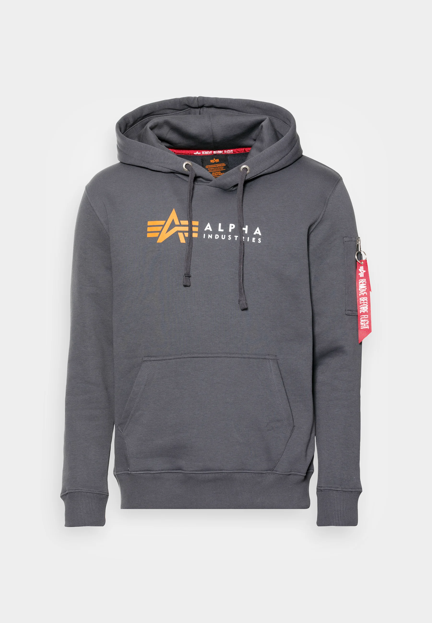 Bluza ALPHA INDUSTRIES Label Hoody Grey Black