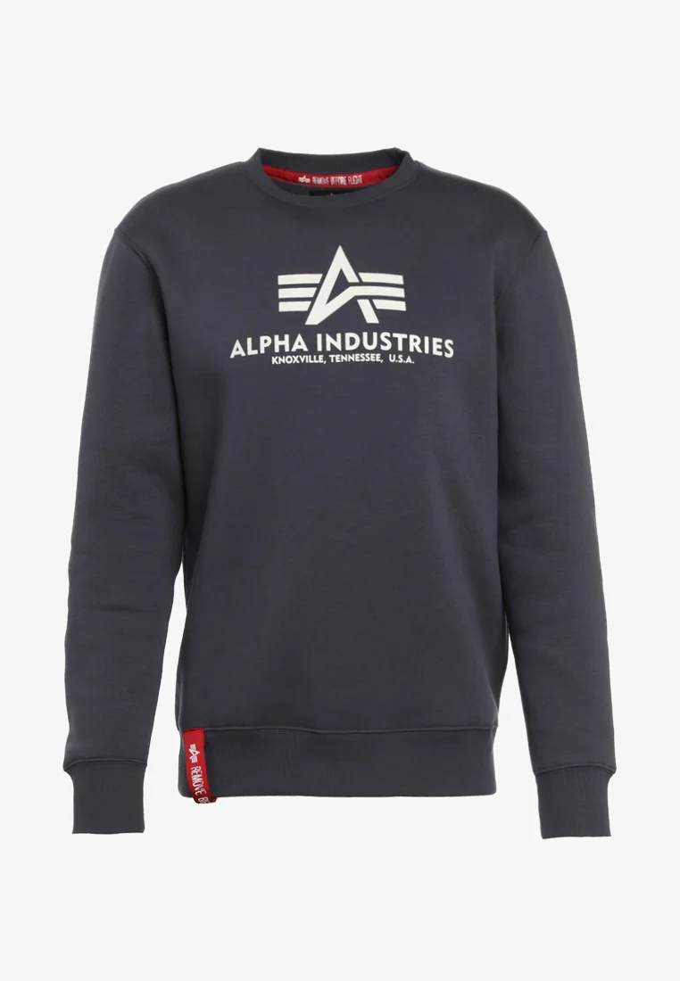 Bluza ALPHA INDUSTRIES Label Sweater Grey Black