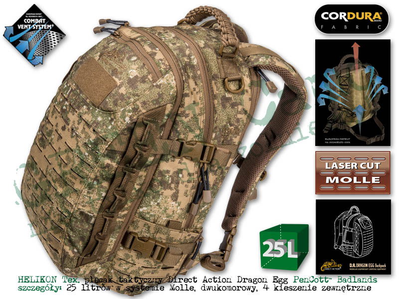 DIRECT ACTION plecak Dragon Egg® - Cordura® - PenCott™ Badlands 25l.