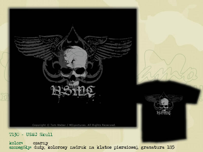 MILPictures T-Shirt USMC Skull