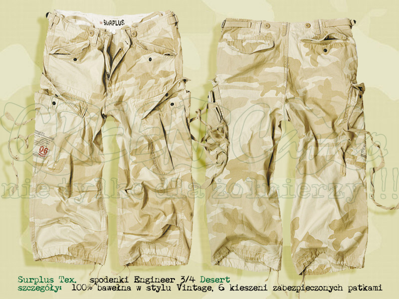 Surplus Tex. spodenki 3/4 Engineer Vintage Desert
