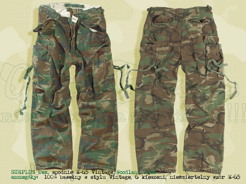 Surplus Tex. spodnie M65 Vintage Woodland