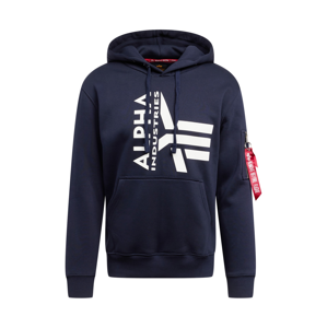 Bluza ALPHA INDUSTRIES Half Logo Foam Hoody Replica Blue