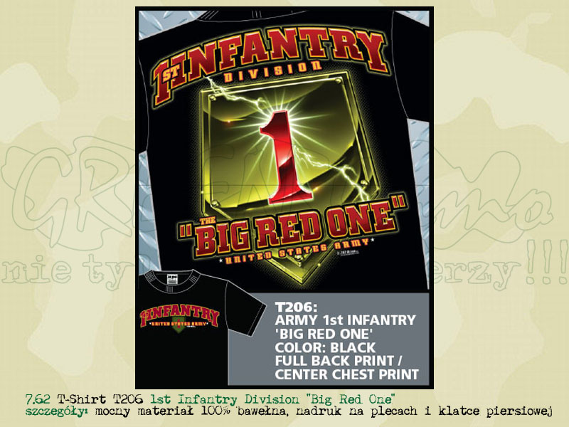 7.62 T-Shirt 1st Infantry Division "Big Red One"