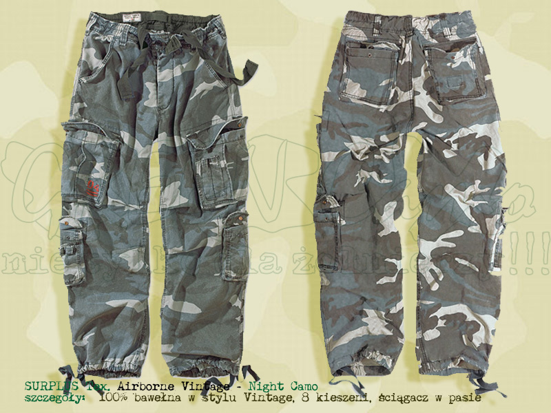 Surplus Tex. spodnie AirBorne Vintage Night Camo