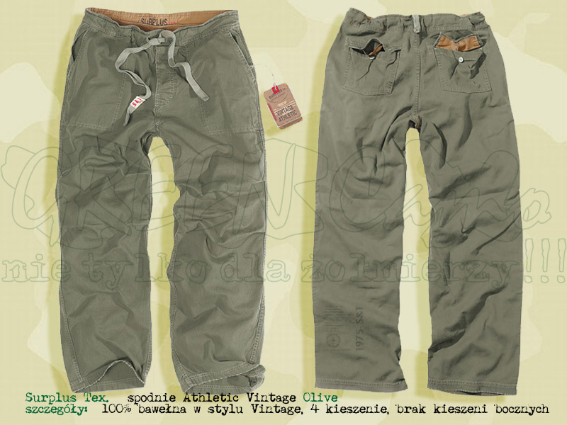 Surplus Tex. spodnie Athletic Vintage Olive