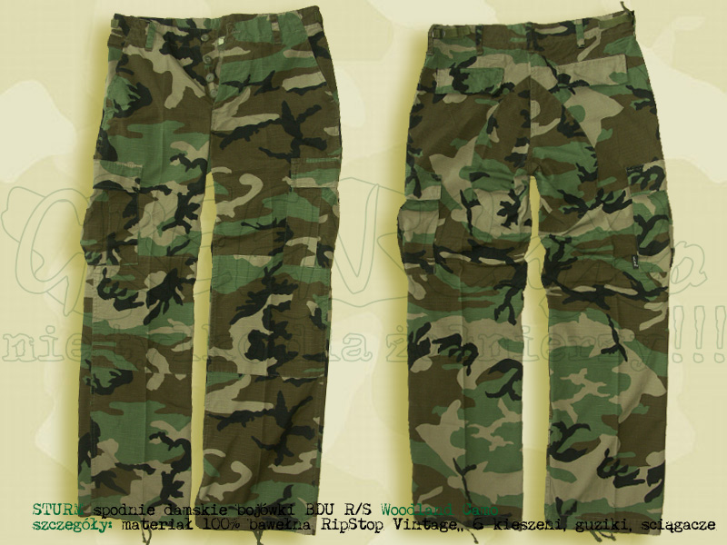 STURM spodnie damskie BDU R/S Woodland Camo