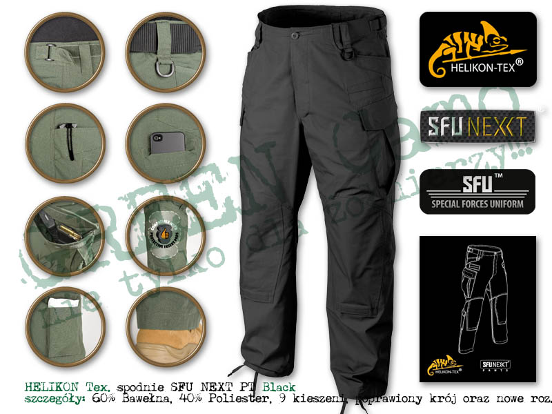 HELIKON Tex. spodnie SFU NEXT PT Black