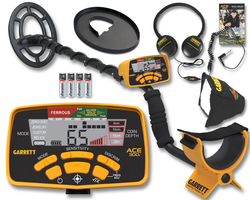 GARRETT ACE 300i + ProPointer AT + słuchawki + osłony sondy i elektroniki - detektor / wykrywacz metali