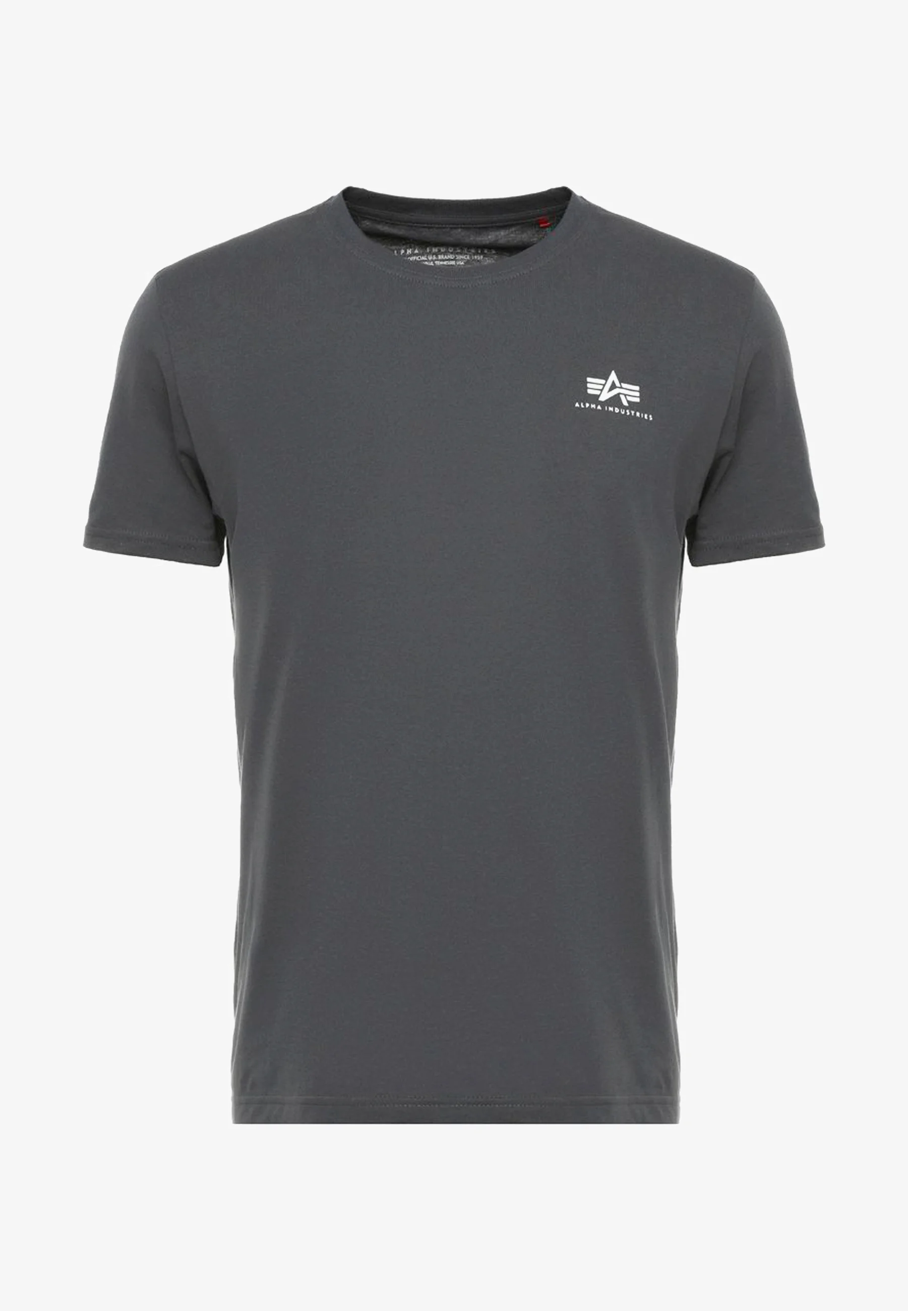 Alpha Industries T-Shirt Basic T Small Logo Chorcoal Heather White