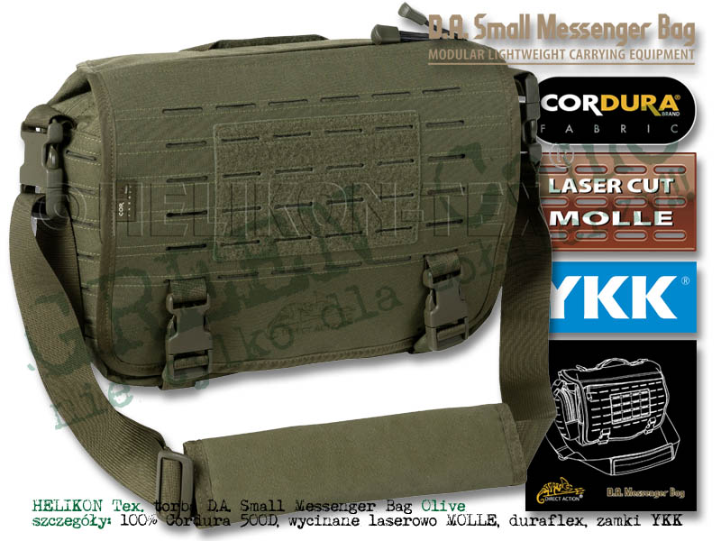 DIRECT ACTION torba na ramię Messenger Bag® Small - Cordura® - Olive Green