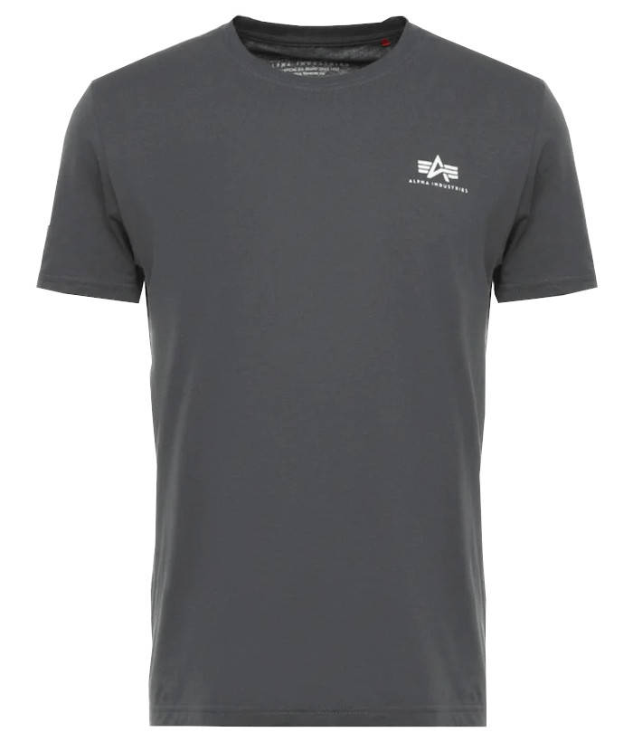 Alpha Industries T-Shirt Basic T Small Logo Grey Black