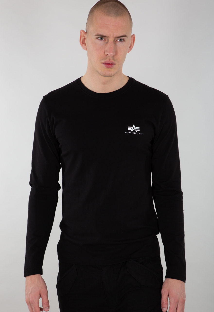 Alpha Industries Long Sleeve Back Print Heavy BLACK