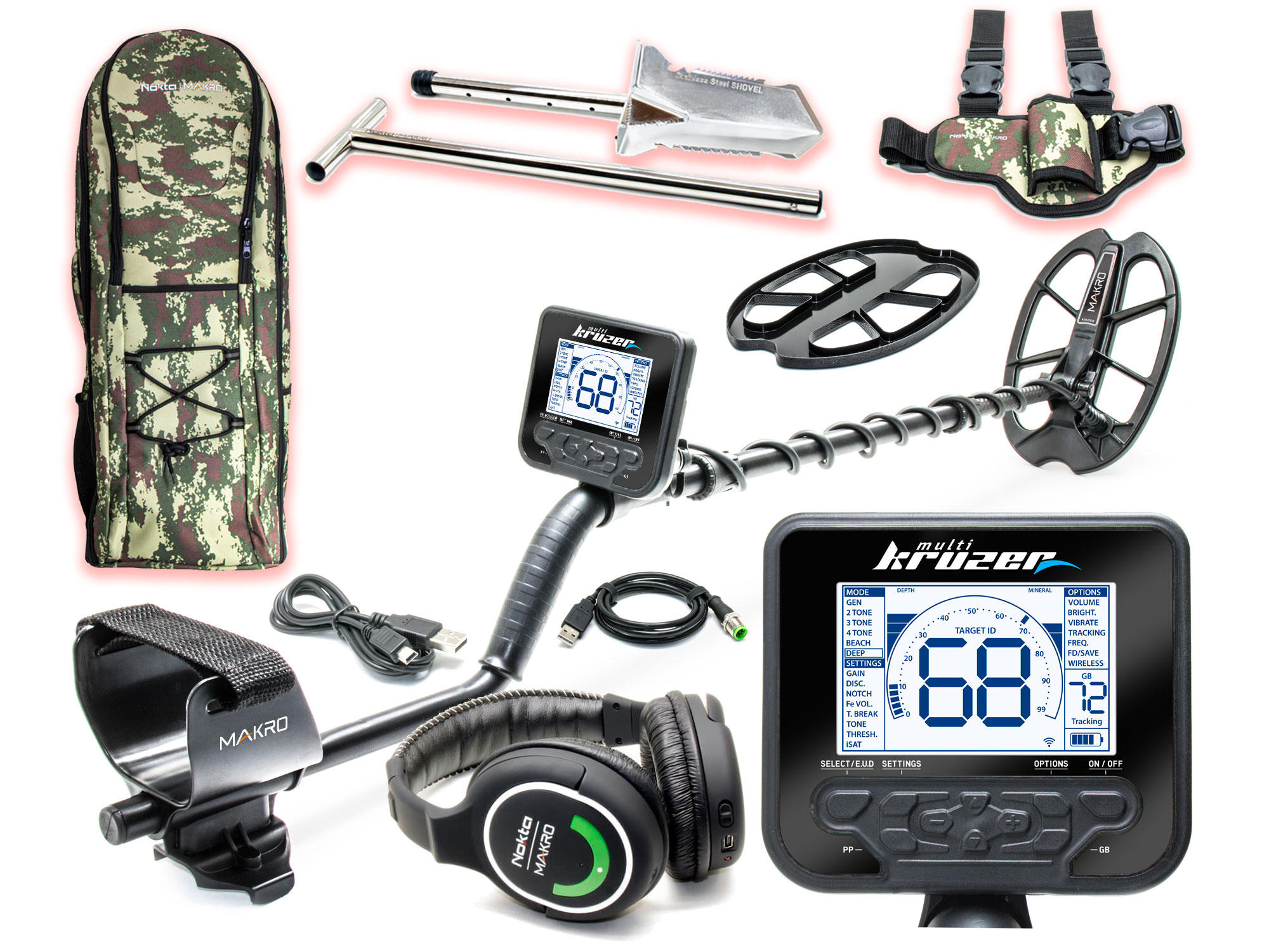 NOKTA MAKRO Multi Kruzer 11" DD + Plecak + szpadel + kabura detektor / wykrywacz metali Wiosenna Multi Promocja '21!