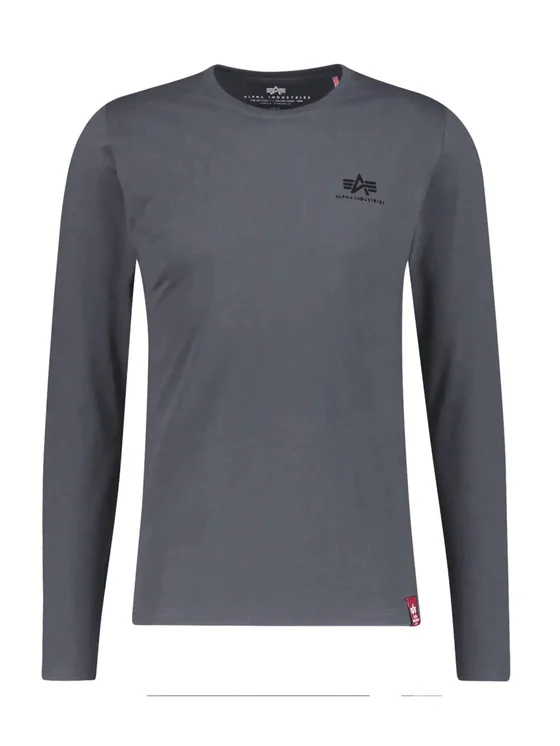 Alpha Industries Long Sleeve Back Print Heavy GREY BLACK