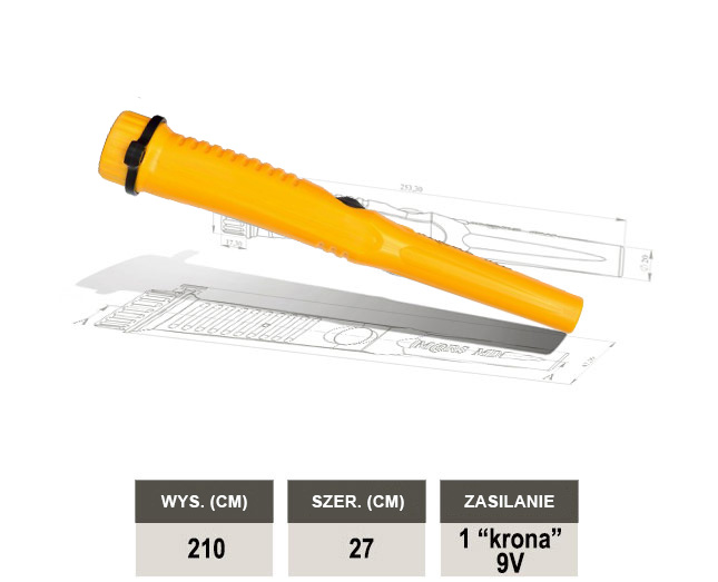 MARS MD ręczny detektor metali Pointer YELLOW Żółty