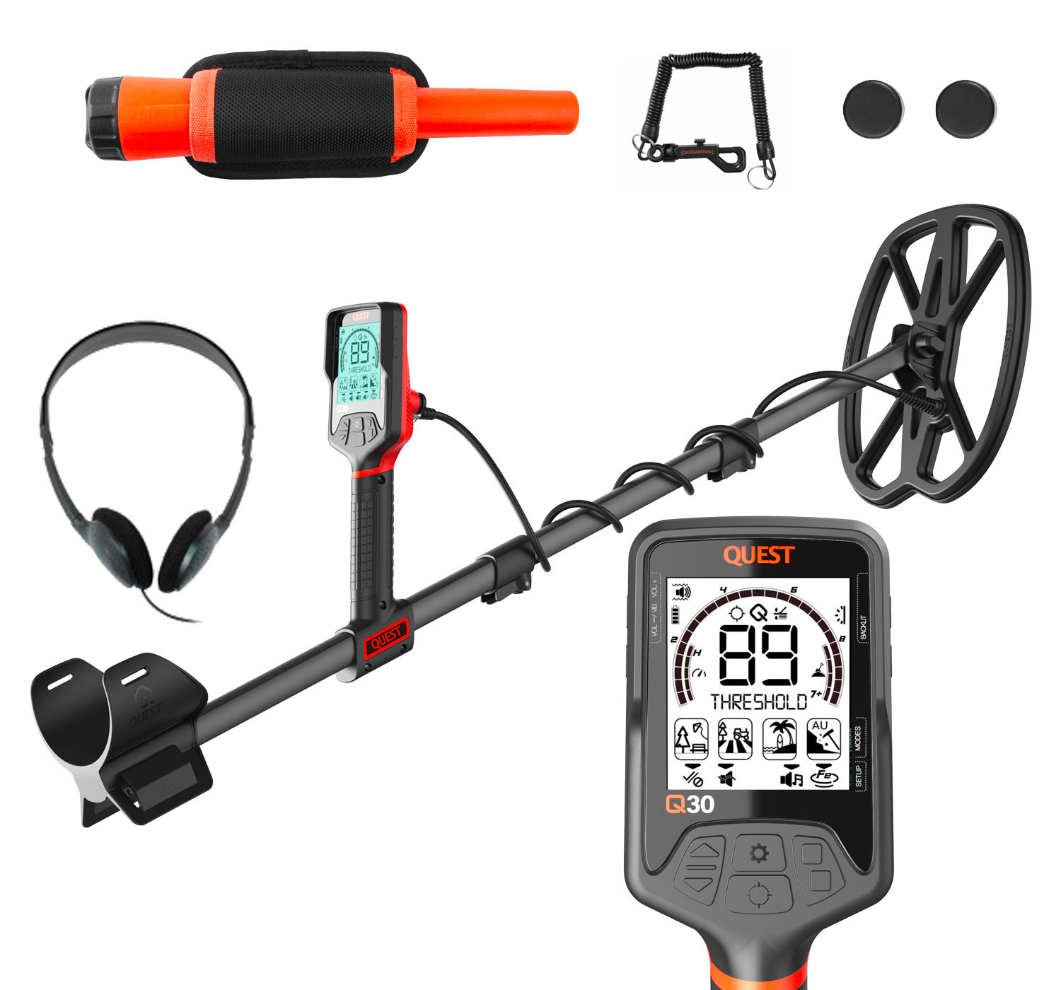 QUEST Q30 11"DD + Xpointer Land detektor / wykrywacz metali