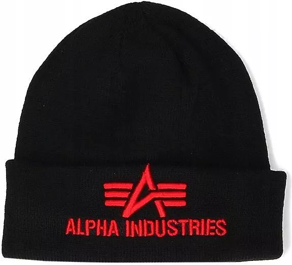 Czapka ALPHA INDUSTRIES 3D Beanie Black Red