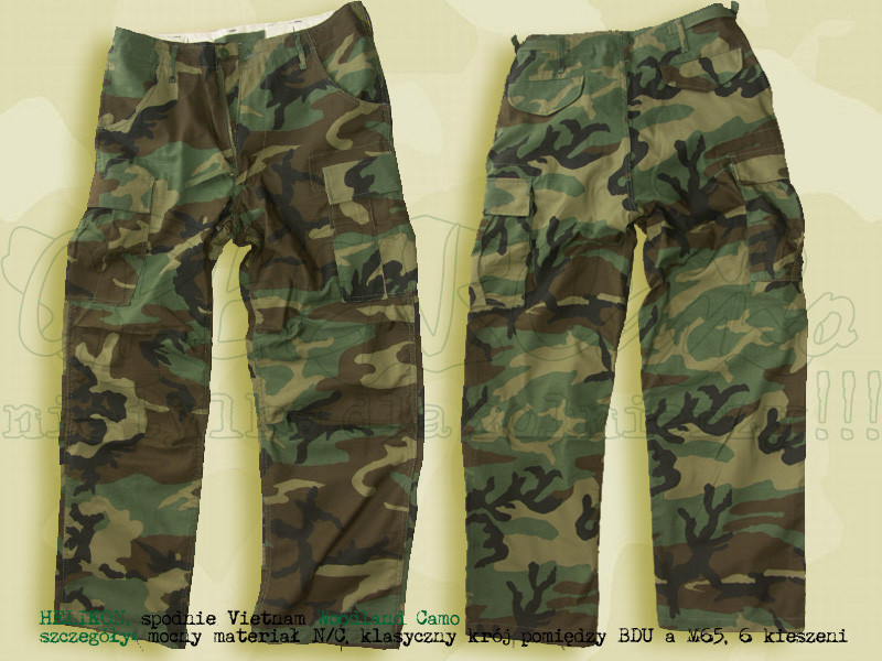 HELIKON spodnie Vietnam Cargo Woodland Camo