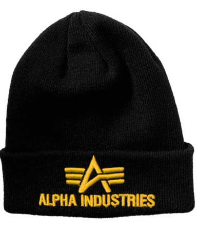 Czapka ALPHA INDUSTRIES 3D Beanie Black Yellow