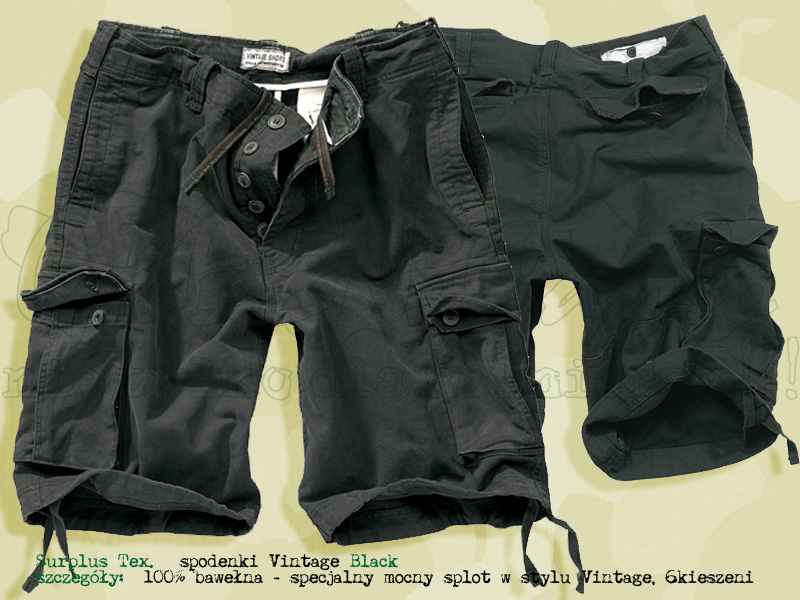 Surplus Tex. spodenki Vintage Shorts Black