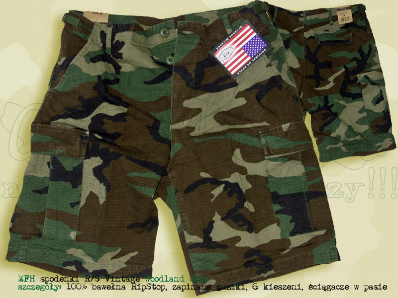 MFH spodenki BDU R/S Vintage Woodland Camo