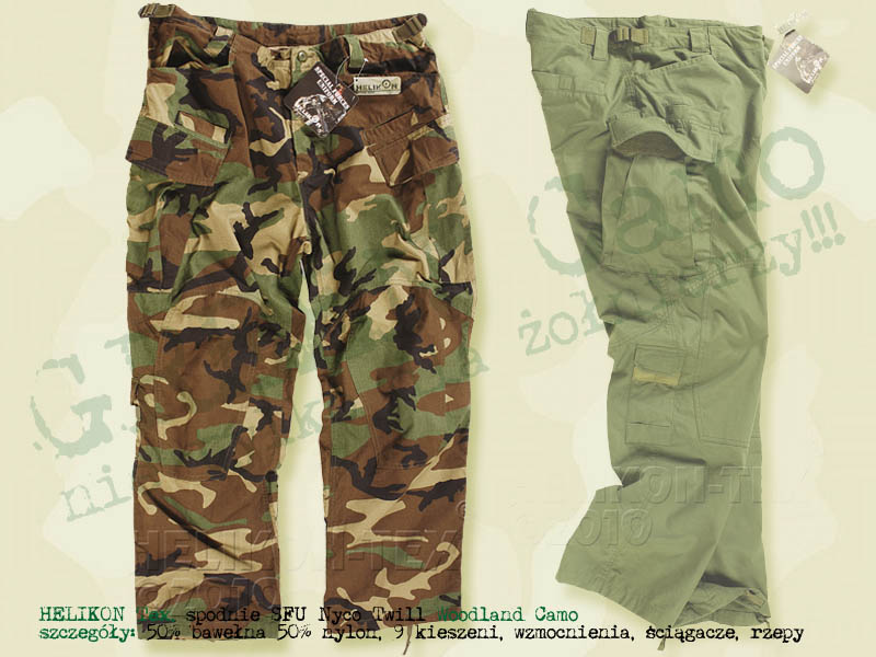 HELIKON Tex. spodnie SFU NT Special Forces Uniform Nyco Twill Woodland Camo