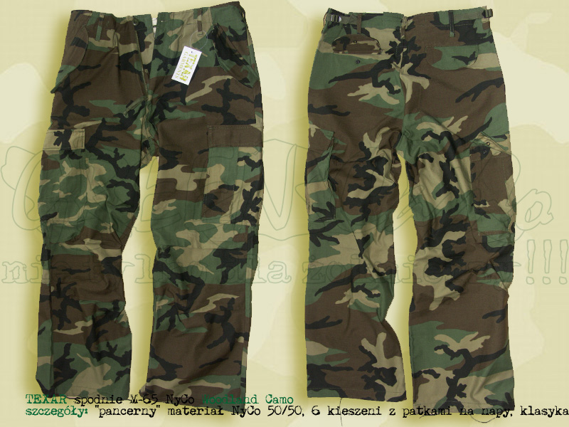 TEXAR spodnie M65 NyCo Woodland Camo