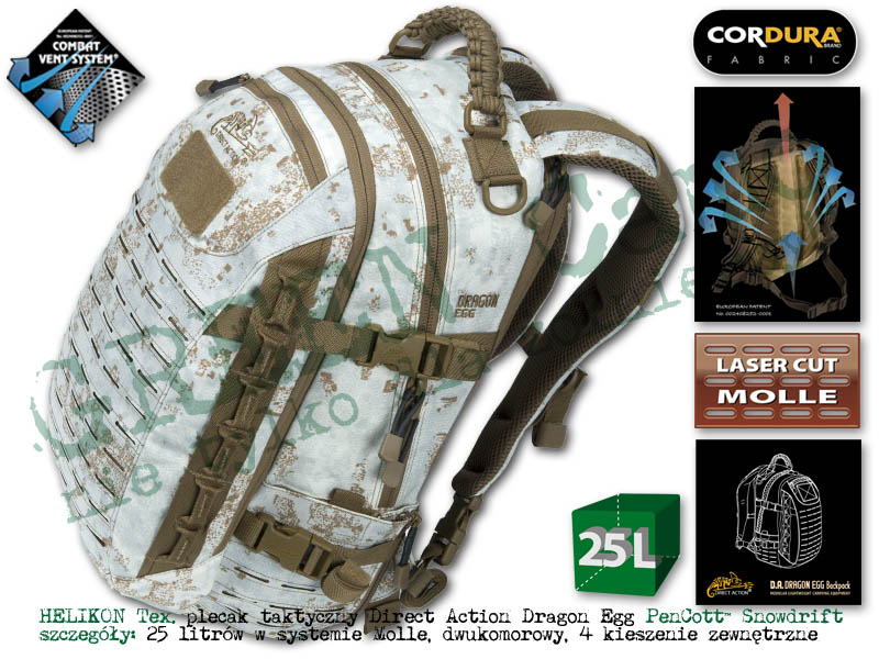 DIRECT ACTION plecak Dragon Egg® - Cordura® - PenCott™ SnowDrift 25l.