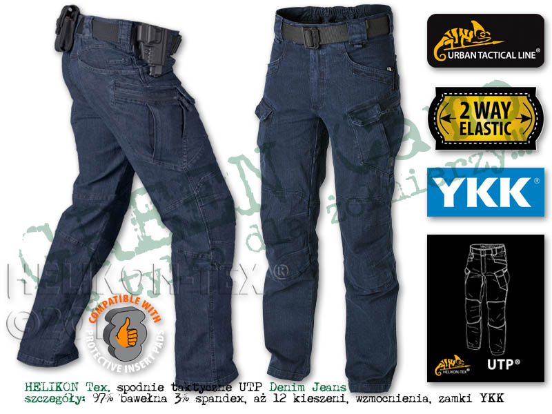 HELIKON Tex. spodnie UTP Urban Tactical Pants Denim Jeans Blue
