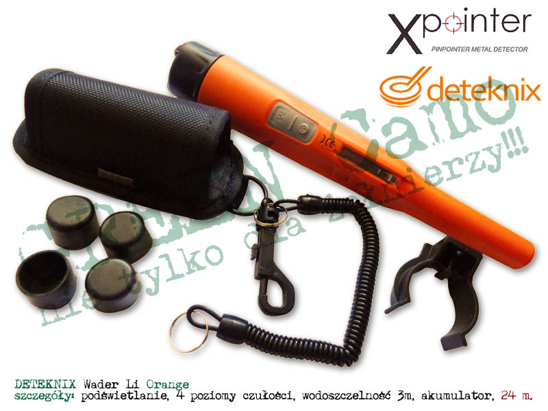 QUEST / Deteknix ręczny wodoszczelny detektor / wykrywacz metali pinpointer XPointer Wader Li Orange