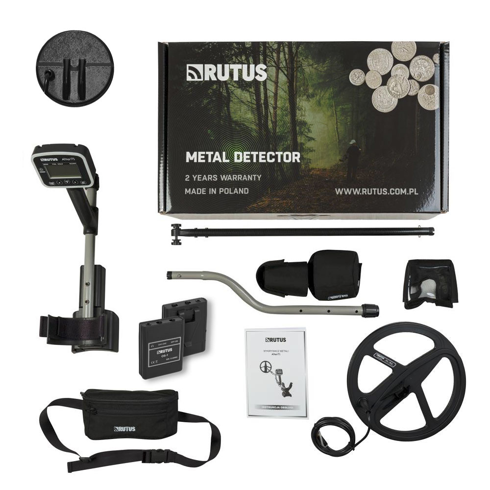RUTUS Alter71 wer. 2.0 z 2 sondami 28DD + 12cm CC + odbiornik WiFi - detektor / wykrywacz metali