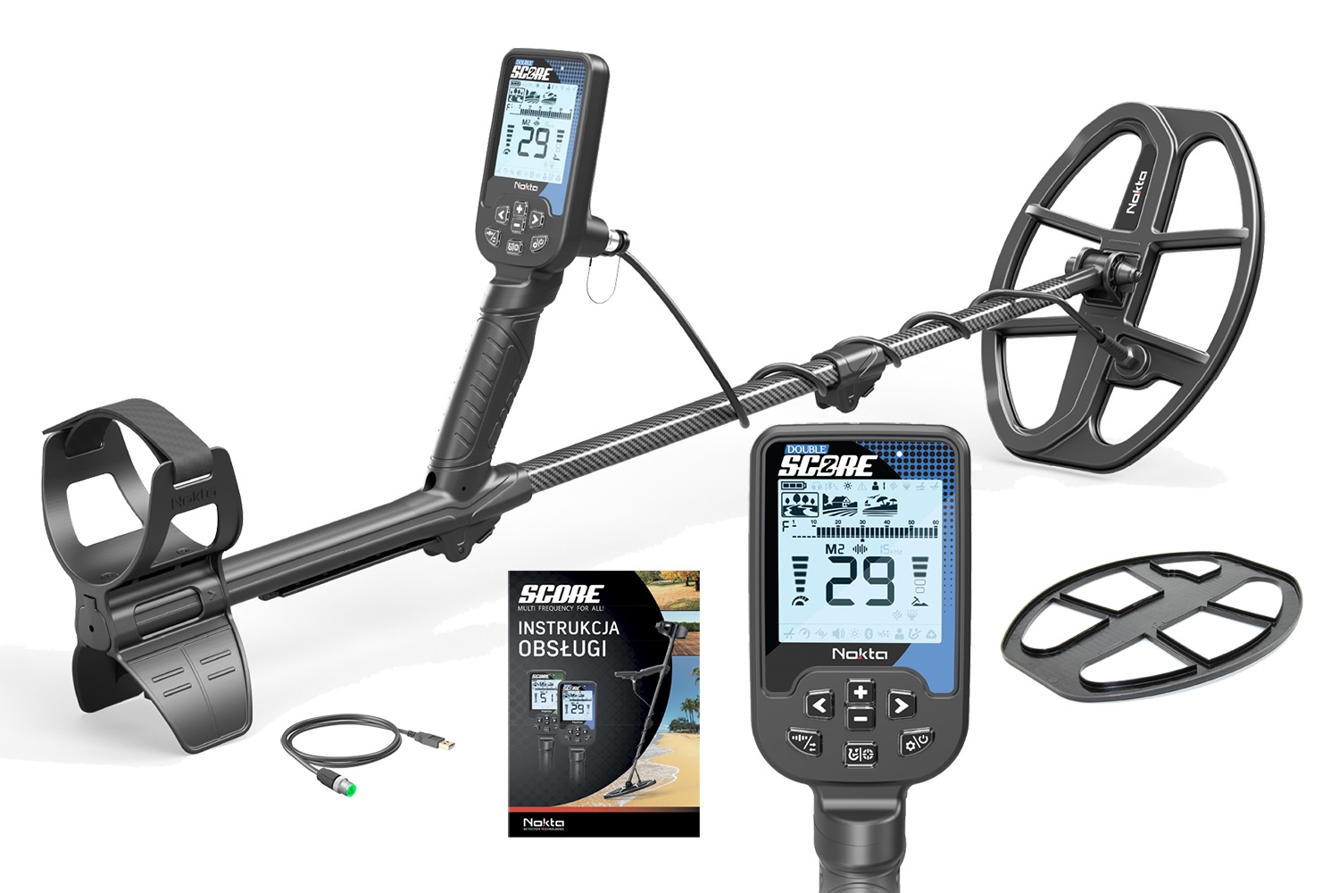 NOKTA Double SCORE 2 SC30 12" DD wodoszczelny detektor, wykrywacz metali z wieloczęstotliwością BW'25