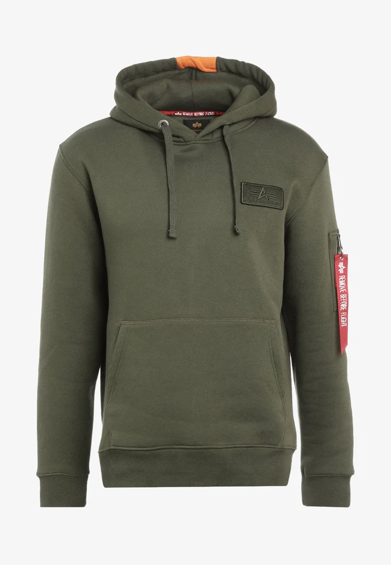 Bluza ALPHA INDUSTRIES Red Stripe Hoody Dark Green
