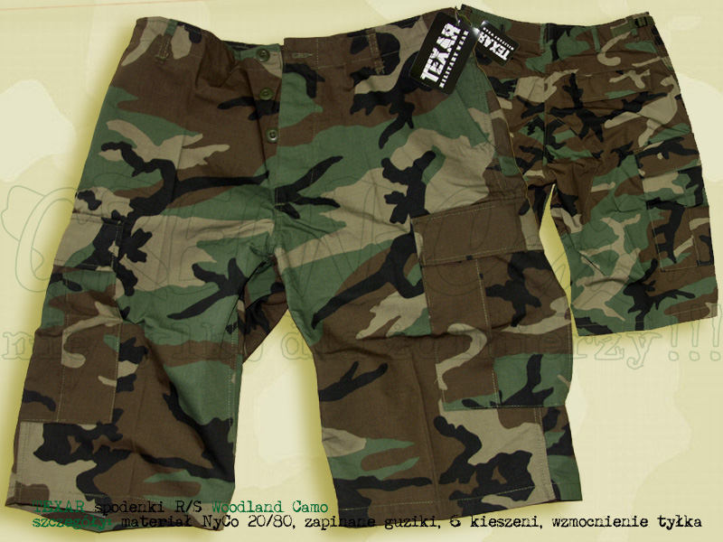 TEXAR spodenki BDU R/S NyCo Woodland Camo