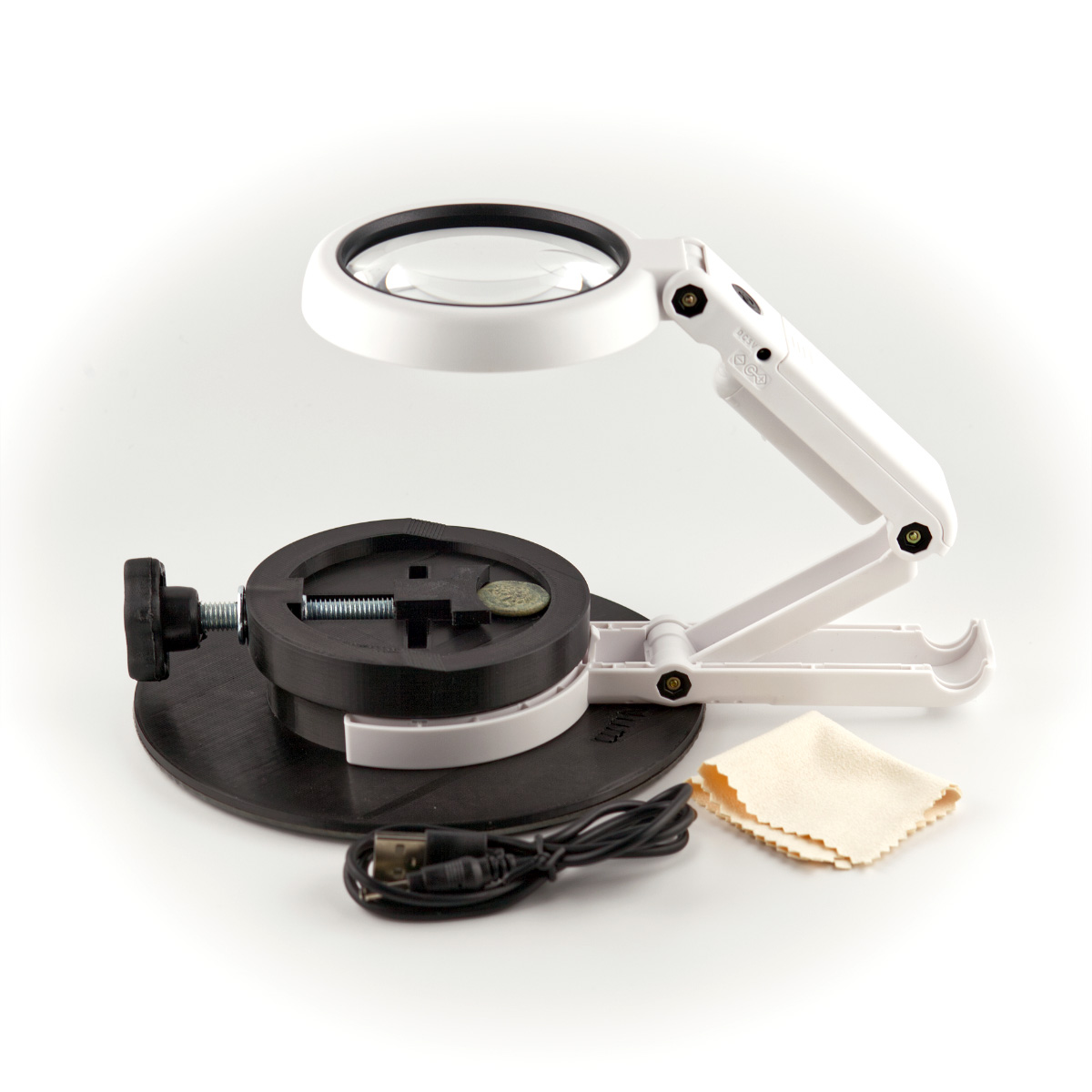 A-Gora Num lupa podświetlana + podstawka do monet, czyszczenie, konserwacja i regeneracja