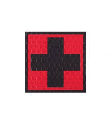 COMBAT-ID  naszywka IR F1 MED Cross RED/BLK