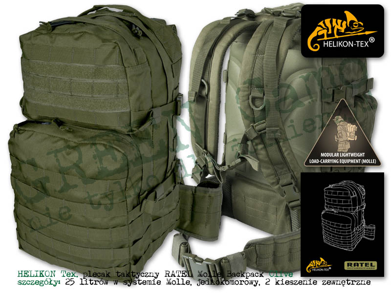 HELIKON Tex. plecak taktyczny RATEL 25l. Molle Backpack Olive