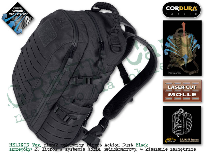 DIRECT ACTION plecak Dust Mk2 Black Cordura 20l.