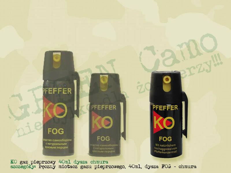 KO ręczny miotacz gazu pieprzowego 40ml FOG - gaz pieprzowy chmura