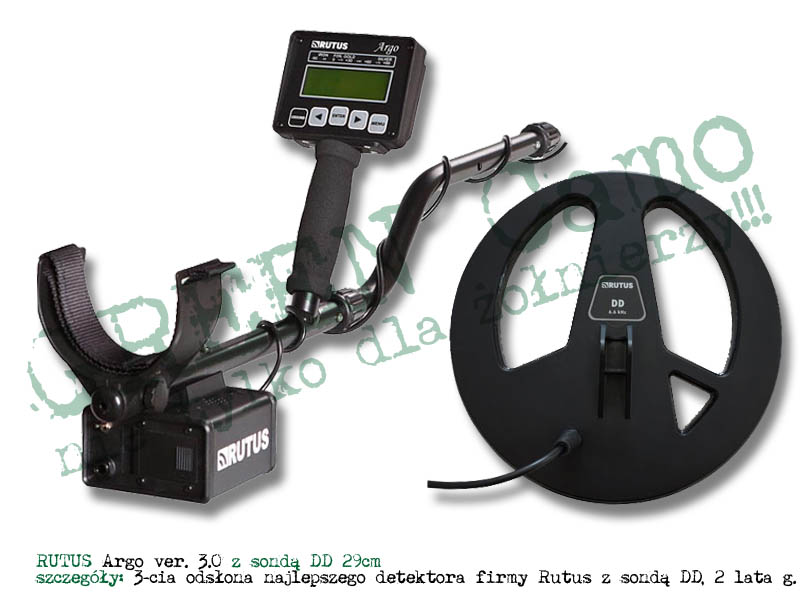 RUTUS Argo ver. 3.0 z sondą DD 29 cm + Deteknix XPointer Land - detektor / wykrywacz metali