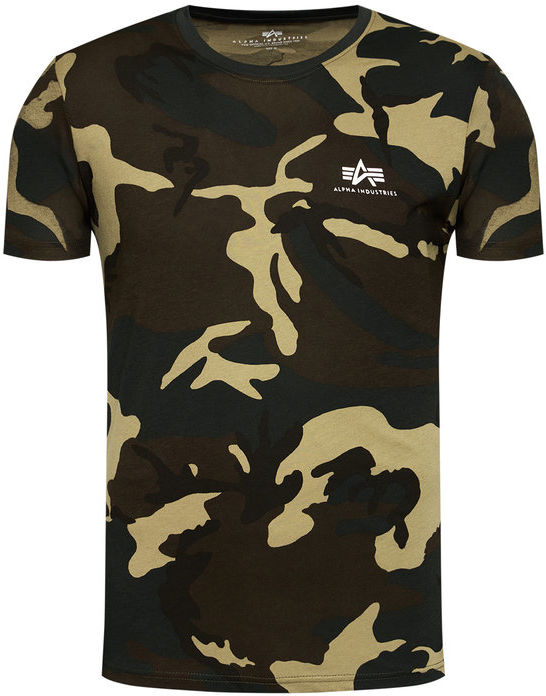 Alpha Industries T-Shirt Basic T Small Camo Woodland