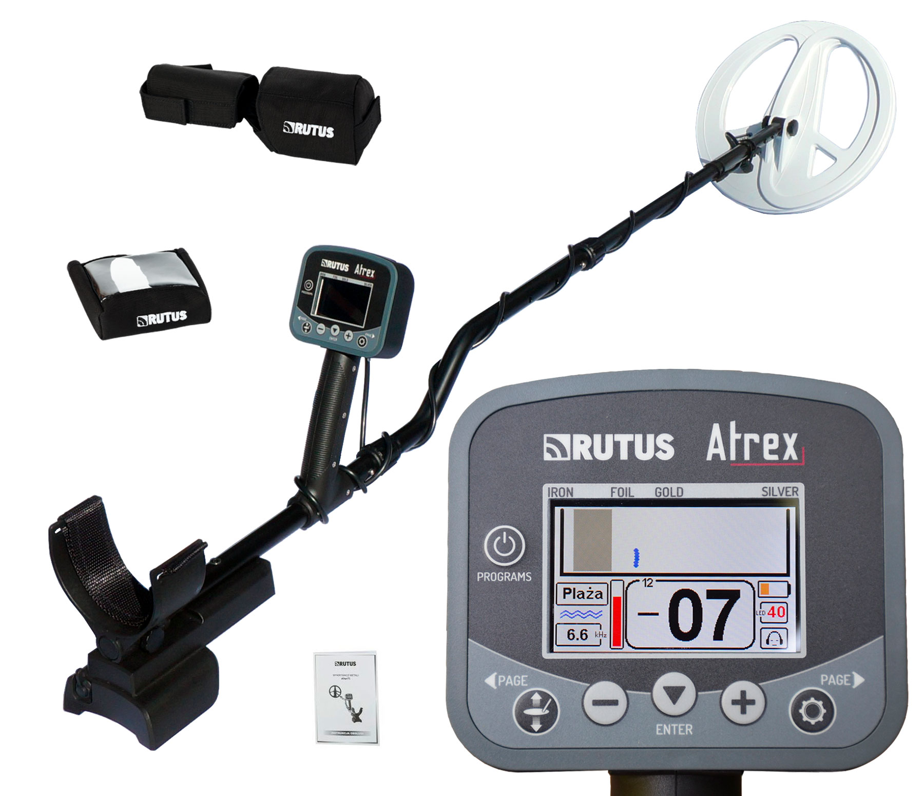 RUTUS Atrex 29DD biała cewka - detektor / wykrywacz metali