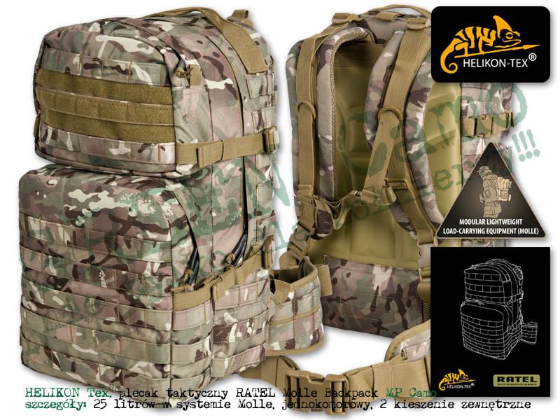 HELIKON Tex. plecak taktyczny RATEL 25l. Molle Backpack MP Camo