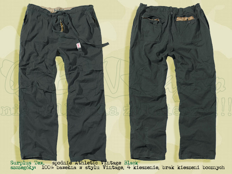 Surplus Tex. spodnie Athletic Vintage Black